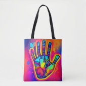 Farbenfrohe Neon Five & Half Fingers drucken Art Tasche (Vorderseite)
