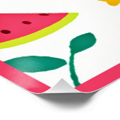 Farbenfrohe Neon-Frucht-Fiesta Poster (Ecke)
