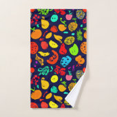 Farbenfrohe Neon Frucht Muster Kunst Badhandtuch Set (Handtuch)