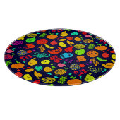 Farbenfrohe Neon Frucht Muster Kunst Schneidebrett (Ecke)
