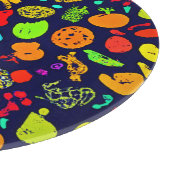 Farbenfrohe Neon Frucht Muster Kunst Schneidebrett (Ecke)