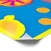 Farbenfrohe Neon Frucht Muster Symphonie Poster (Ecke)