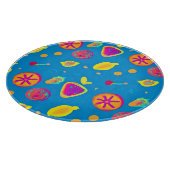 Farbenfrohe Neon Frucht Muster Symphonie Schneidebrett (Ecke)