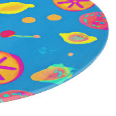 Farbenfrohe Neon Frucht Muster Symphonie Schneidebrett (Ecke)