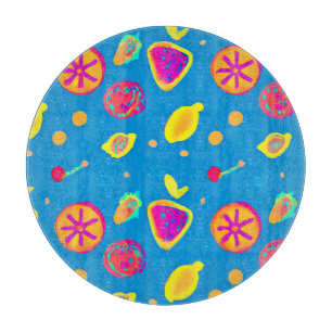 Farbenfrohe Neon Frucht Muster Symphonie Schneidebrett