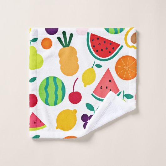 Farbenfrohe Neon Fruit Fiesta Badhandtuch Set (Waschlappen)