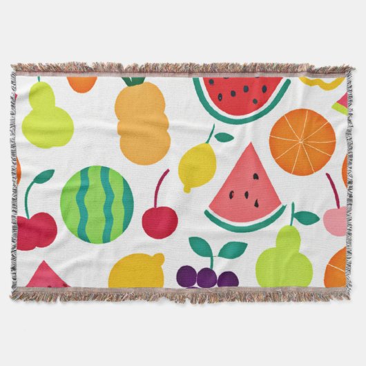 Farbenfrohe Neon Fruit Fiesta Decke (Vorderseite)