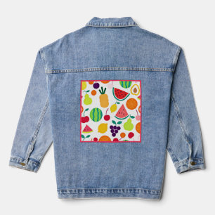 Farbenfrohe Neon Fruit Fiesta Jeansjacke