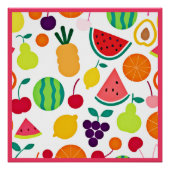 Farbenfrohe Neon Fruit Fiesta Poster (Vorderseite)