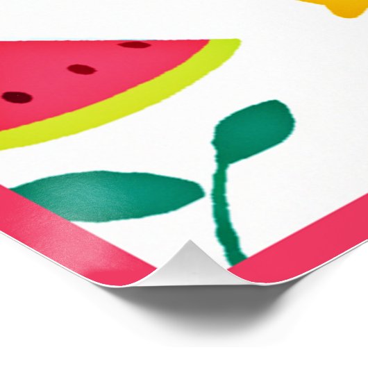 Farbenfrohe Neon Fruit Fiesta Poster (Ecke)