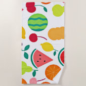 Farbenfrohe Neon Fruit Fiesta Strandtuch (Vorderseite)