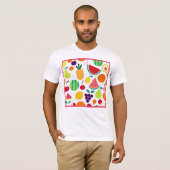 Farbenfrohe Neon Fruit Fiesta T-Shirt (Vorne ganz)