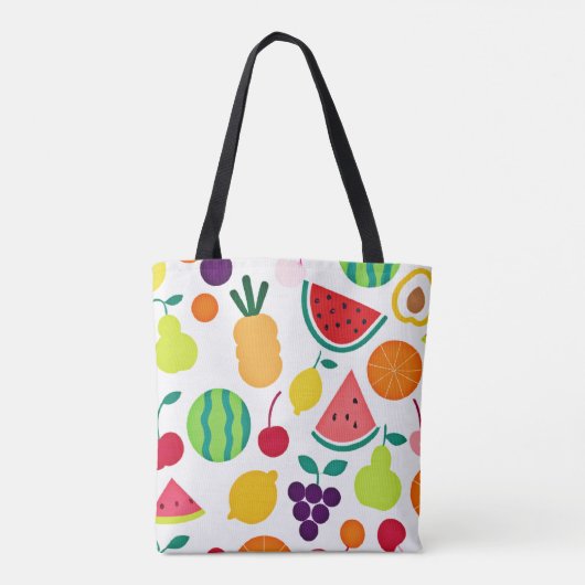 Farbenfrohe Neon Fruit Fiesta Tasche (Rückseite)