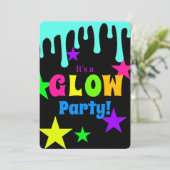 Farbenfrohe Neon Glow Party Einladung (Stehend Vorderseite)