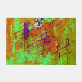 Farbenfrohe Neon Green Abstrakt Spritzer Paint Fußmatte (Vorderseite)