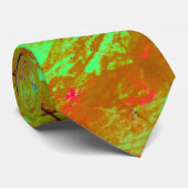 Farbenfrohe Neon Green Abstrakt Spritzer Paint Krawatte (Gerollt)