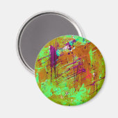 Farbenfrohe Neon Green Abstrakt Spritzer Paint Magnet (Vorderseite/Rückseite)