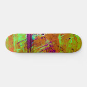 Farbenfrohe Neon Green Abstrakt Spritzer Paint Skateboard (Horizontal)