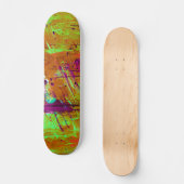 Farbenfrohe Neon Green Abstrakt Spritzer Paint Skateboard (Vorderseite)