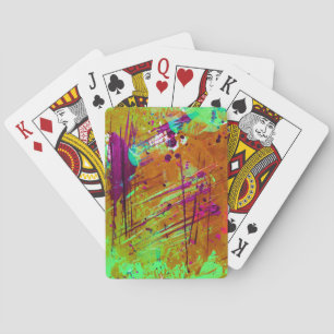 Farbenfrohe Neon Green Abstrakt Spritzer Paint Spielkarten