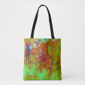Farbenfrohe Neon Green Abstrakt Spritzer Paint Tasche (Vorderseite)