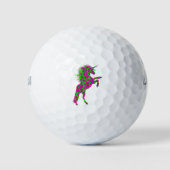 Farbenfrohe Neon Leopard Print Unicorn Golfball (Vorderseite)