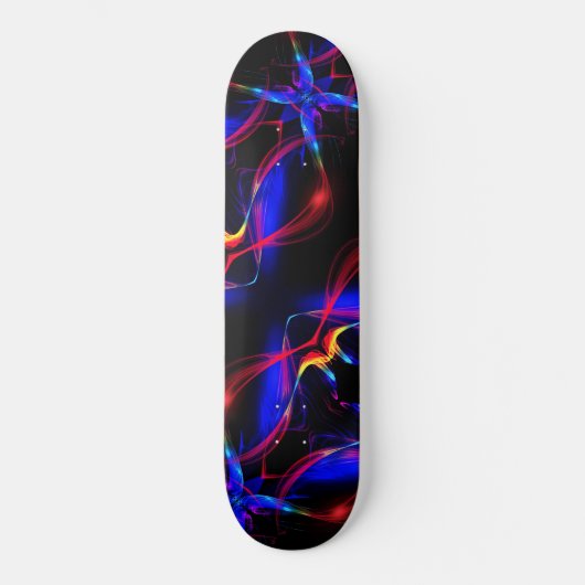 Farbenfrohe Neon Lights Schwarze Skateboard (Vorderseite)