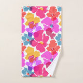 Farbenfrohe Neon Moderne Blume Muster Badhandtuch Set (Handtuch)