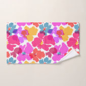 Farbenfrohe Neon Moderne Blume Muster Badhandtuch Set (Handtuch)