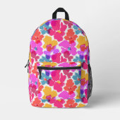 Farbenfrohe Neon Moderne Blume Muster Bedruckter Rucksack (Vorderseite)