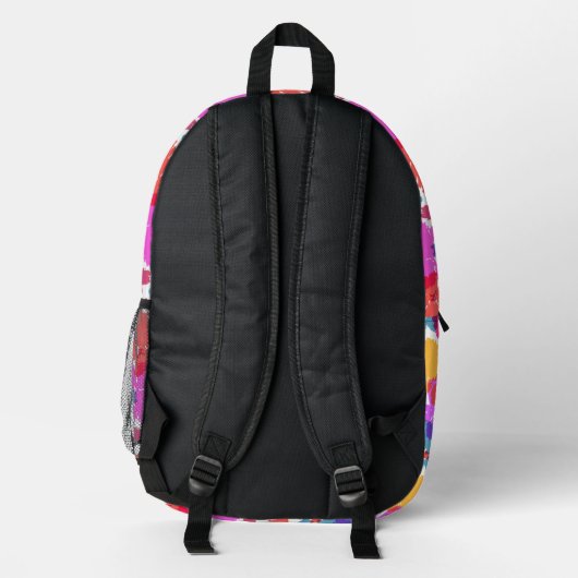 Farbenfrohe Neon Moderne Blume Muster Bedruckter Rucksack (Rückseite)
