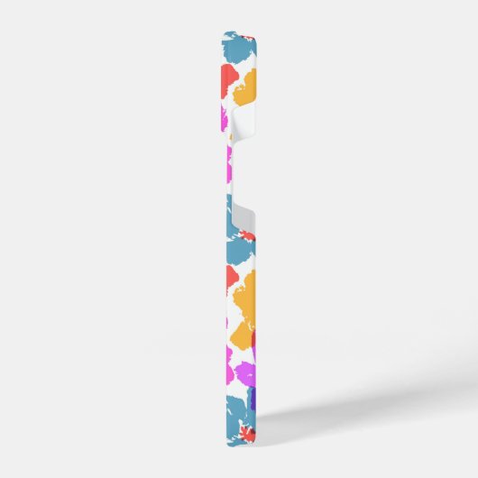 Farbenfrohe Neon Moderne Blume Muster iPhone Hülle (Linke Seite)