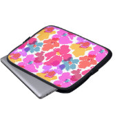 Farbenfrohe Neon Moderne Blume Muster Laptopschutzhülle (Vorne Knopf)