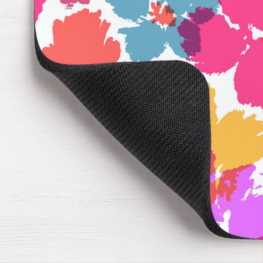 Farbenfrohe Neon Moderne Blume Muster Mousepad (Ecke)