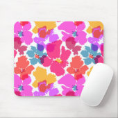 Farbenfrohe Neon Moderne Blume Muster Mousepad (Mit Mouse)