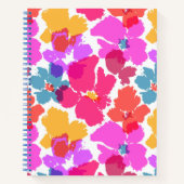 Farbenfrohe Neon Moderne Blume Muster Notizblock (Vorderseite)