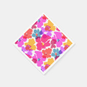 Farbenfrohe Neon Moderne Blume Muster Serviette (Ecke)