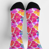 Farbenfrohe Neon Moderne Blume Muster Socken (Oben)