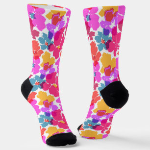 Farbenfrohe Neon Moderne Blume Muster Socken