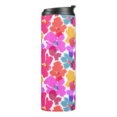 Farbenfrohe Neon Moderne Blume Muster Thermosbecher (Nach links gedreht)