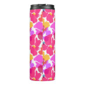 Farbenfrohe Neon Moderne Blume Muster Thermosbecher (Rückseite)