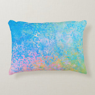Farbenfrohe Neon Pastel Sky Alkohol Tinte Abstrakt Dekokissen