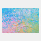 Farbenfrohe Neon Pastel Sky Alkohol Tinte Abstrakt Geschirrtuch (Horizontal)
