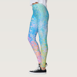 Farbenfrohe Neon Pastel Sky Alkohol Tinte Abstrakt Leggings