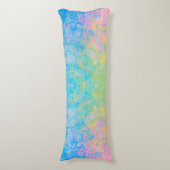 Farbenfrohe Neon Pastel Sky Alkohol Tinte Abstrakt Seitenschläferkissen (Vorderseite Vertikal)