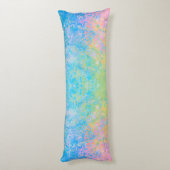 Farbenfrohe Neon Pastel Sky Alkohol Tinte Abstrakt Seitenschläferkissen (Rückseite (Vertikal))