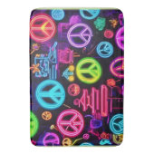 Farbenfrohe Neon Peace Pattern Badematte (Vorderseite Vertikal)