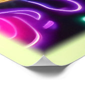 Farbenfrohe Neon Peace Pattern Poster (Ecke)