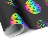 Farbenfrohe Neon Regenbogen Ostereier Muster Schwa Geschenkpapier (Rolleneckpunkt)