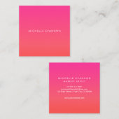 Farbenfrohe Neon Rosa Orangenstrahler Niedlich Quadratische Visitenkarte (Vorne/Hinten)